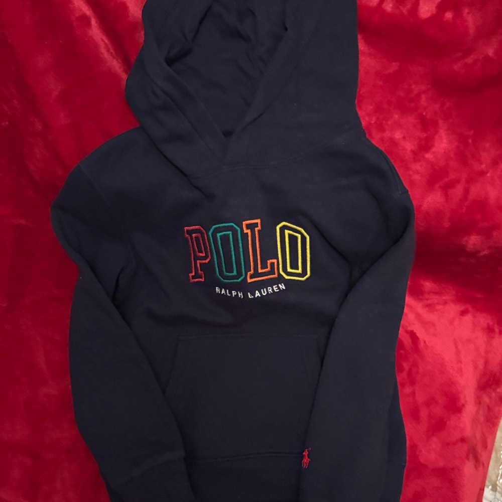 Ralph Lauren Black Hoodie with Multicolor Logo